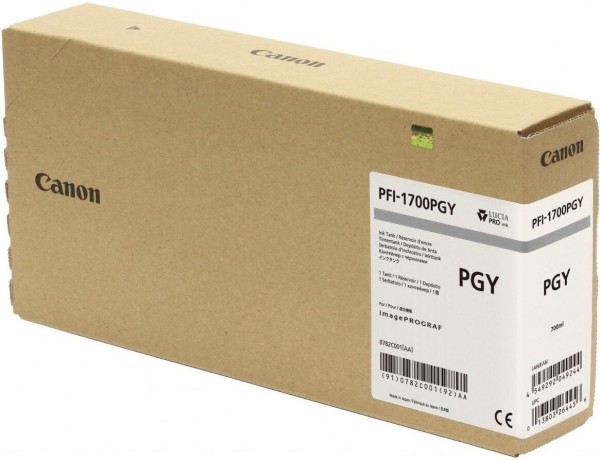 Картридж Canon PFI-1700PGY 0782C001 оригинальный для Canon imagePROGRAF PRO-2000/ PRO-4000/ PRO-4000S/ PRO-6000S, фото-серый (photo grey), 700 мл