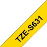 Картридж Brother TZE-S631 (TZeS631) оригинальный для Brother P-Touch, сверхклейкая лента 12мм*8м, чёрный на жёлтом