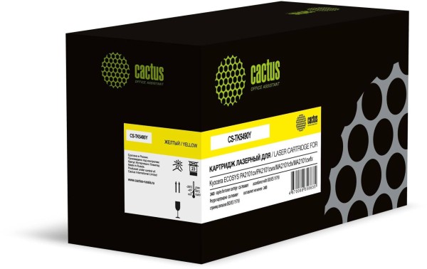Картридж Cactus TK-5490Y (CS-TK5490Y) Yellow для Kyocera ECOSYS PA2101cx/ PA2101cwx/ MA2101cfx/ MA2101cwfx, жёлтый, увеличенный, 2400 стр.