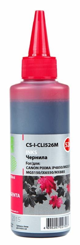 Чернила Cactus CS-I-CLI526M для принтеров Canon Pixma iP4850/ MG5250/ MG5150/ iX6550, пурпурный 100мл