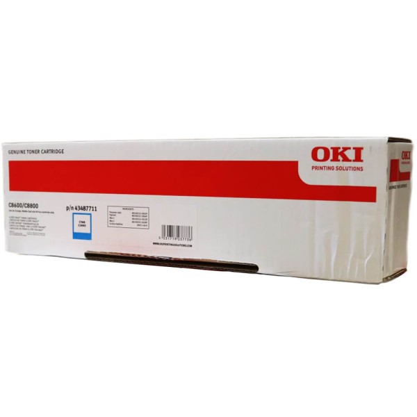 Картридж OKI (43487711/43487723) оригинальный для принтера OKI C8600/ C8800, голубой, 6000 стр.