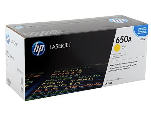 CE272A (650A) оригинальный картридж HP для принтера HP Color LaserJet Enterprise CP5525n/ CP5525dn/ CP5525xh yellow, 15000 страниц