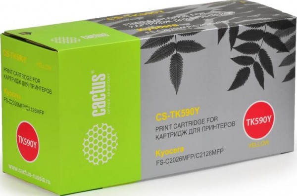 Картридж Cactus TK-590Y (CS-TK590Y) для Kyocera FS-C2026MFP/ C2126MFP/ C2526MFP/ C2626MFP/ C5250DN желтый (5 000 стр.)