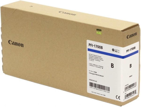Картридж Canon PFI-1700B 0784C001 оригинальный для Canon imagePROGRAF PRO-2000/ PRO-4000/ PRO-4000S/ PRO-6000S, синий (blue), 700 мл