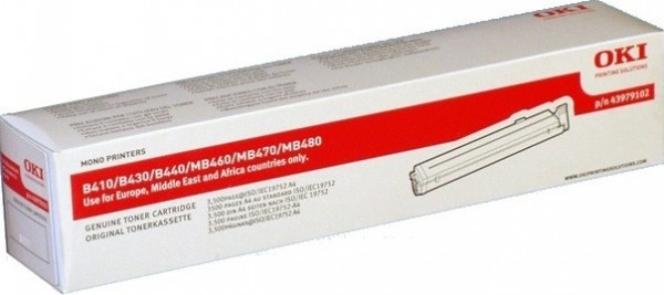 Картридж OKI (43979107/43979102) оригинальный для принтера OKI B410/ B430/ B440/ MB460/ MB470/ MB480, чёрный, 3500 стр.
