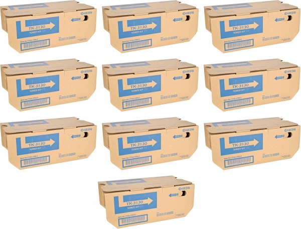 Набор картриджей Kyocera TK-3130 (1T02LV0NL0) оригинальных (10 штук) для принтера Kyocera FS-4200DN/ FS-4300DN, black, 10*25000 страниц