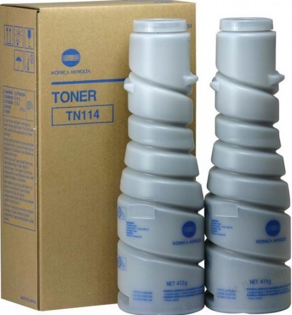Картридж Konica-Minolta TN-114 (8937784/MT-106B) оригинальный для принтера Konica-Minolta bizhub 162/ 163/ 210/ 211/ Di 152/ Di 1611/ Di 183/ Di 2011, черный, 2*11000 стр., 2 тубы