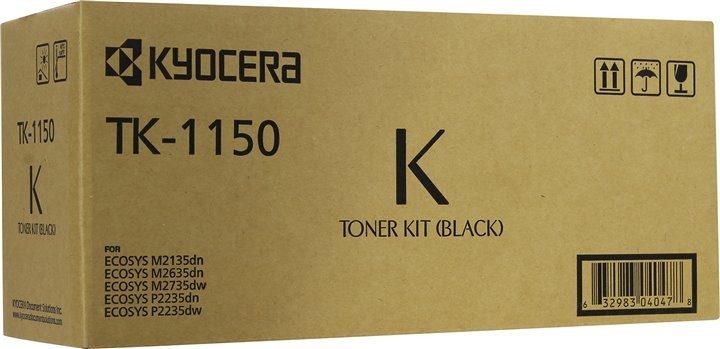 Картридж Kyocera TK-1150 (1T02RV0NL0) оригинальный для принтера Kyocera P2235dn,P2235dw, M2135dn,M2635dn,M2735dw (3000 стр.)