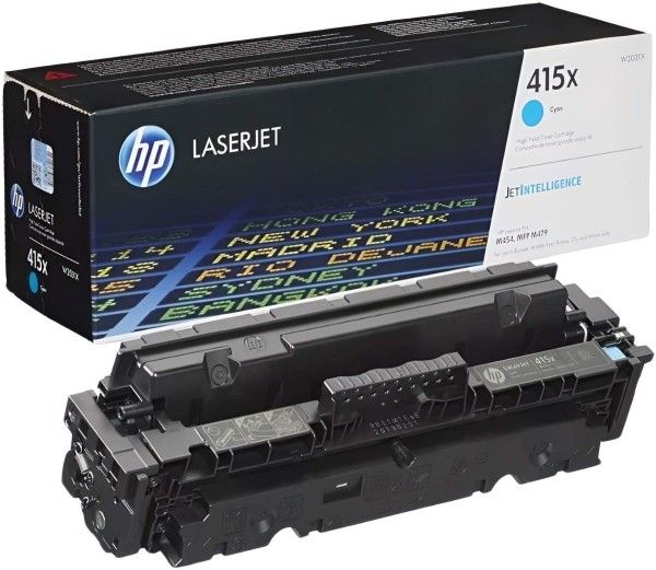 Картридж HP W2031X (415X) Cyan оригинальный для HP LaserJet Pro M454/ MFP M479, голубой, увеличенный, 6000 страниц