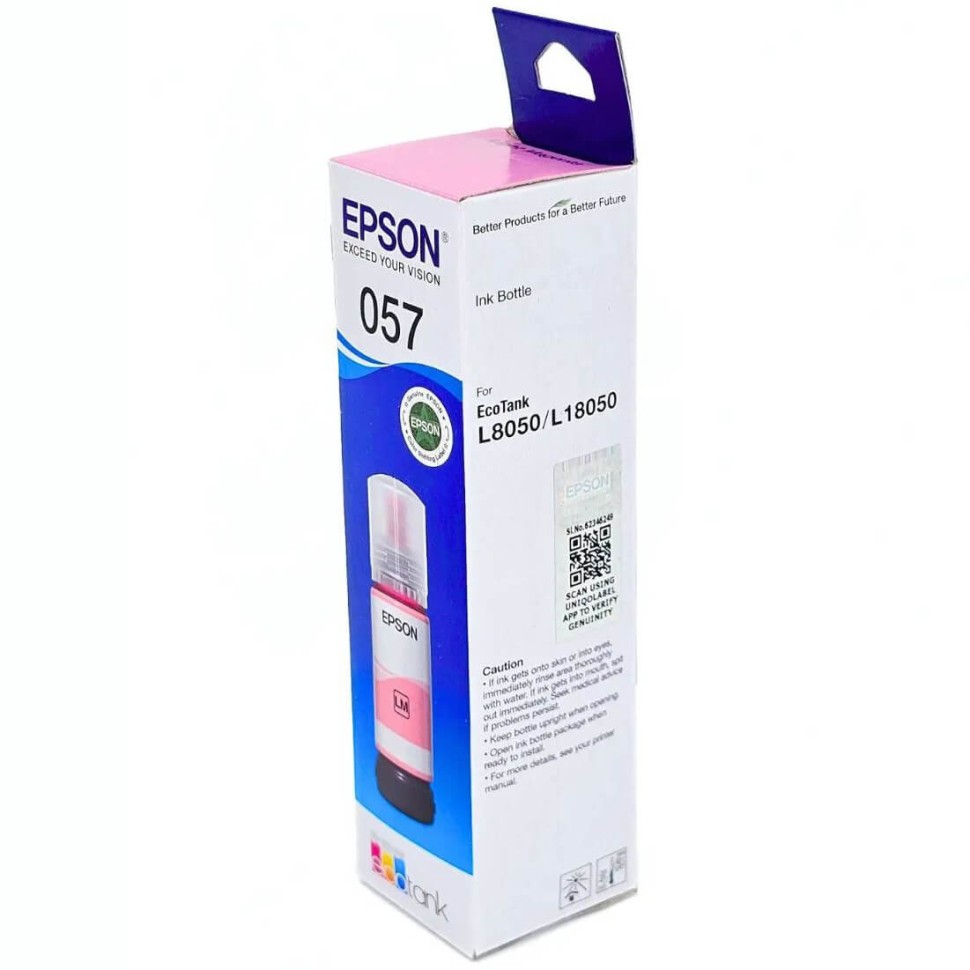 Чернила Epson C13T09D698 (057 Light Magenta) оригинальные для Epson EcoTank L8050/ L18050, светло-пурпурный, 70мл