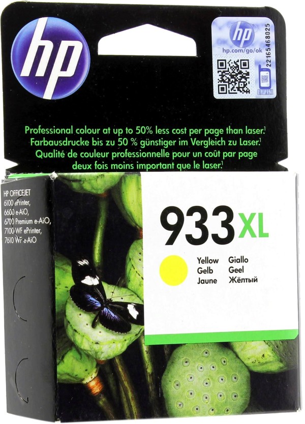 Картридж HP №933XL (CN056AE) Yellow оригинальный для HP OfficeJet 6100/ 6600/ 6700/ 7110/ 7610, жёлтый, увеличенный, 825 страниц