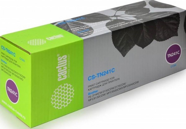 Картридж Cactus TN-241C (CS-TN241C) для принтеров Brother HL-3170CDW голубой 1400 страниц