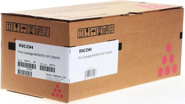 Картридж Ricoh SP C252HE (407718) оригинальный для Ricoh Aficio SP C252DN/ C252SF/ C262DNw/ C262SFNw, пурпурный, 6000 стр.