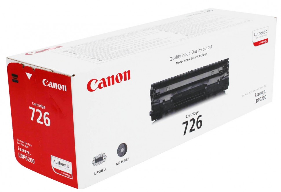 Картридж Canon 726 3483B002 оригинальный для принтера Canon LBP6200d black, (2100 страниц)
