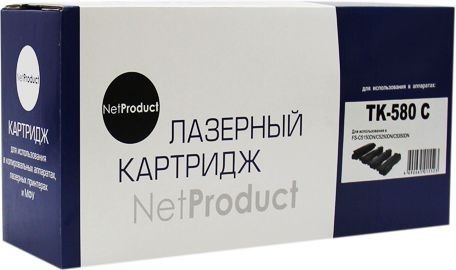 Тонер-картридж NetProduct (N-TK-580C) для Kyocera FS-C5150DN/ ECOSYS P6021, C, 2,8K
