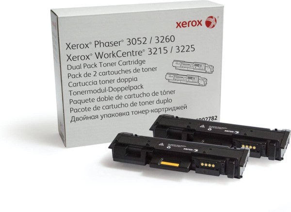 Картридж Xerox 106R02782 оригинальный для Xerox Phaser 3052/ 3260, WorkCentre 3215/ 3225, black, увеличенный (2 * 3000 страниц)