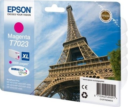 Epson C13T70234010 оригинальный картридж для Epson WP 4000/4500 Series Ink XL, Magenta, 2k