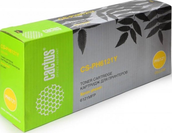 Картридж Cactus 106R01475 (CS-PH6121Y) для принтеров Xerox Phaser 6121/ 6121mfp/ 6121MFPD желтый 2600 страниц