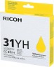 Картридж RICOH GC 31YH (405704) Yellow оригинальный для Aficio GX e5550N/ GX e7700N, жёлтый, 4000 стр.