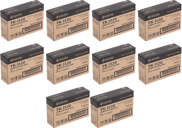 Набор картриджей Kyocera TK-1120 (1T02M70NX0) оригинальных (10 штук) для принтера Kyocera FS-1060DN/ 1025MFP/ 1125MFP, black, 10*3000 страниц