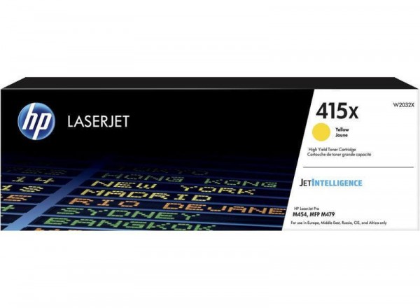 Картридж HP W2032X (415X) оригинальный для принтера HP LaserJet M454/ MFP M479 yellow, 6000 страниц