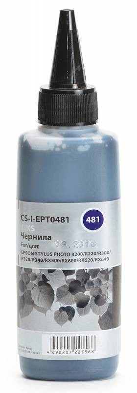 Чернила Cactus CS-I-EPT0481 для принтеров Epson StPh R200/ R220/ R300/ R320/ R340, черный 100мл