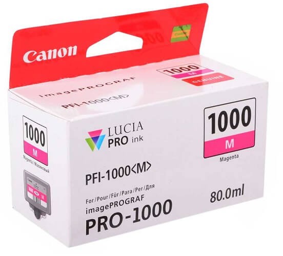 Картридж оригинальный Canon PFI-1000 M 0548C001 для принтера Canon Pixma MG5740/ MG6840/ MG7740, Magenta, 80 мл
