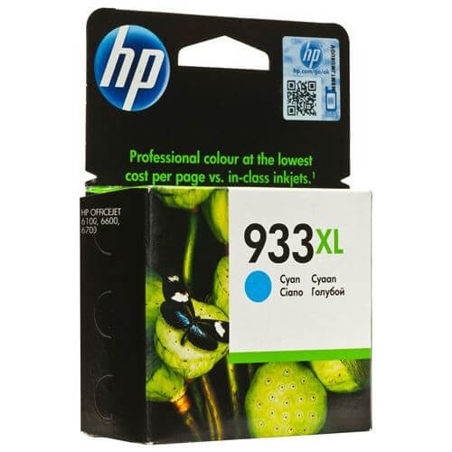 Картридж HP №933XL (CN054AE) Cyan оригинальный для HP OfficeJet 6100/ 6600/ 6700/ 7110/ 7610, голубой, увеличенный, 825 страниц