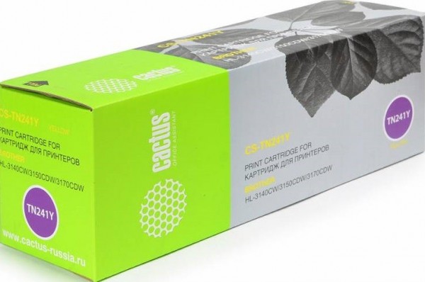 Картридж Cactus TN-241Y (CS-TN241Y) для принтеров Brother HL-3170CDW желтый 1400 страниц