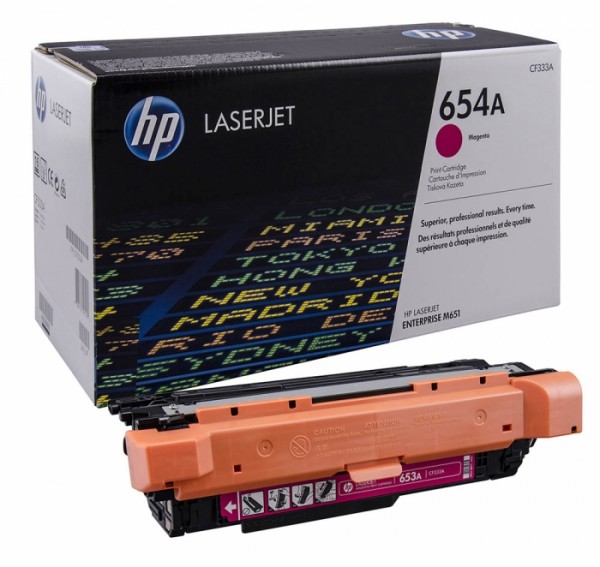 Картридж HP CF333A (654A) оригинальный Magenta для принтера HP Color LaserJet Enterprise M651n/ M651dn/ M651xh, 15000 страниц