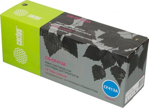 Cactus CF413A Картридж CS-CF413A пурпурный для принтеров HP LJ M452DW/ DN/ NW, M477FDW/ M477FDN/ M477FNW, 2 300стр.