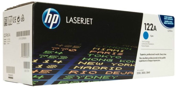 Картридж HP Q3961A (122A) оригинальный для принтера HP Color LJ 2550L/ 2550LN/ 2550N/ 2800/ 2820/ 2840 cyan, 4000 страниц
