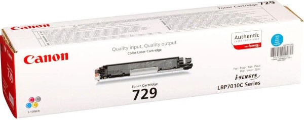 Картридж Canon 729C 4369B002 оригинальный для принтера Canon i-SENSYS LBP7010C, LBP7018C cyan, (1000 страниц)