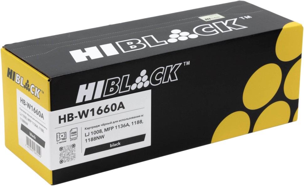 Картридж Hi-Black W1660A (HB-W1660A) Black (с чипом) для HP Laser 1008/ MFP 1188, чёрный, 1,5K