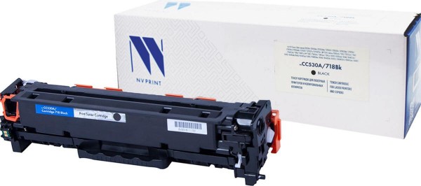 Картридж NVP совместимый HP CC530A/Canon 718 Black дляLJ Color CP2025/Canon i-SENSYSLBP-7200C(3500k)