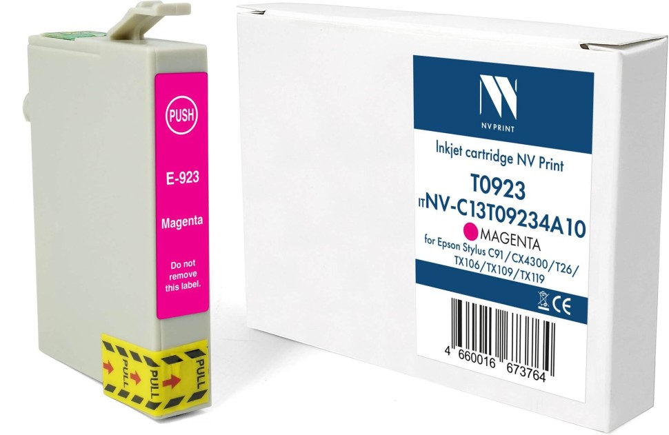 Картридж NV Print T0923 (NV-C13T09234A10) Magenta для Epson Stylus C91/ CX4300/ T26/ TX106/ TX109/ TX119, пурпурный, 13.5мл