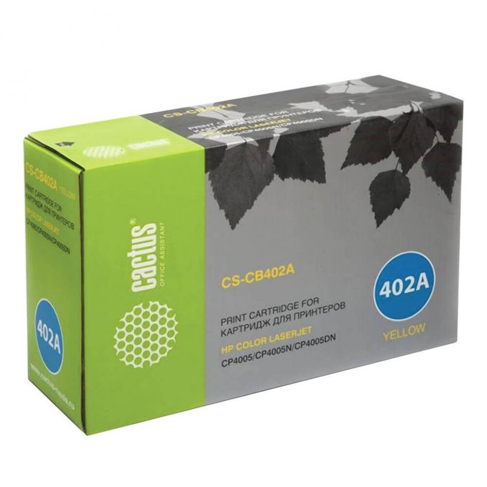Картридж лазерный Cactus CS-CB402AV для HP CLJ CP4005/ CP4005DN/ CP4005N желтый, 7500 стр.