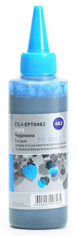 Чернила Cactus CS-I-EPT0482 для принтеров Epson StPh R200/ R220/ R300/ R320/ R340, голубой 100мл