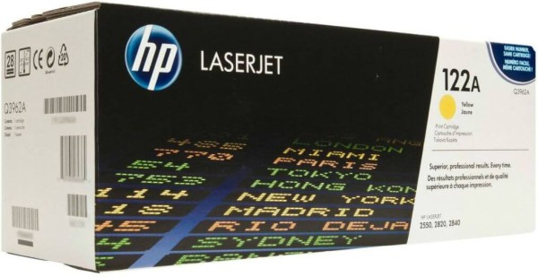 Картридж HP Q3962A (122A) оригинальный для принтера HP Color LJ 2550L/ 2550LN/ 2550N/ 2800/ 2820/ 2840 yellow, 4000 страниц
