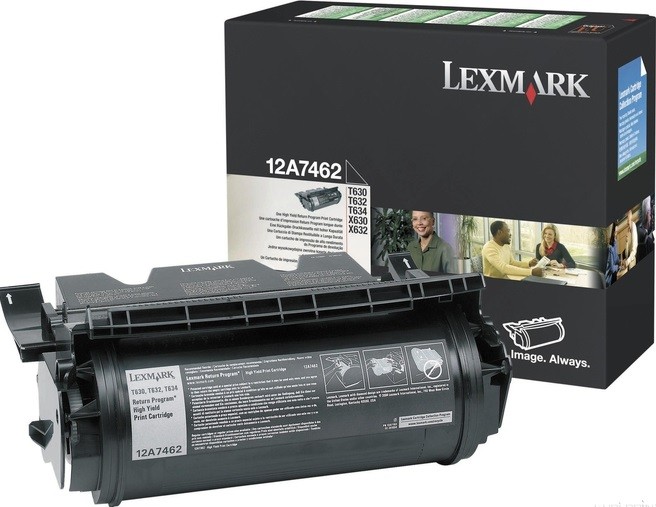 12A7462 оригинальный картридж Lexmark для принтера Lexmark T63x, black, 21000 страниц