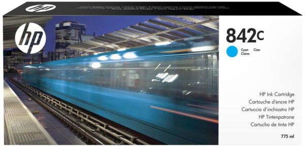 Картридж HP №842C (C1Q54A) Cyan оригинальный для HP PageWide XL 8000, голубой, 775мл