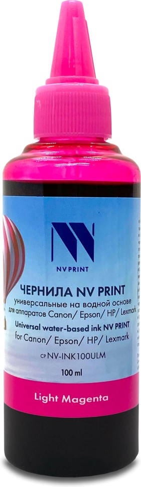 Чернила NV Print универсальные INK100U Light Magenta для струйных принтеров, 100 мл