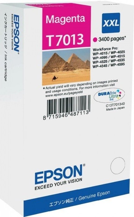 Epson C13T70134010 оригинальный картридж для Epson WP 4000/4500 Series Ink XXL, Magenta, 3.4k