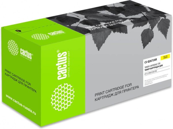 Картридж Cactus Q2672AR (CS-Q2672AR) Yellow для  HP Color LaserJet 3500/ 3550/ 3700, жёлтый 4000 стр.