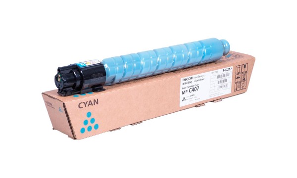 Картридж Ricoh MP C407 (842212) оригинальный для Ricoh Aficio MP C407SPF, голубой, 8000 стр.