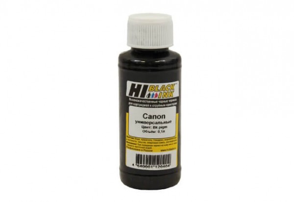 Чернила Hi-Black Универсальные для Canon (Тип C), Пигментные, Black, 0,1 л.