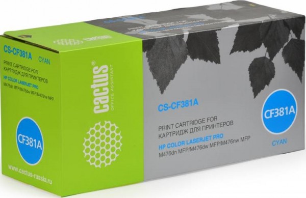 Cactus CF381A Картридж CS-CF381A голубой для принтеров HP LJ Pro M476dn/ M476nw/ M476dw, 2 700 стр.
