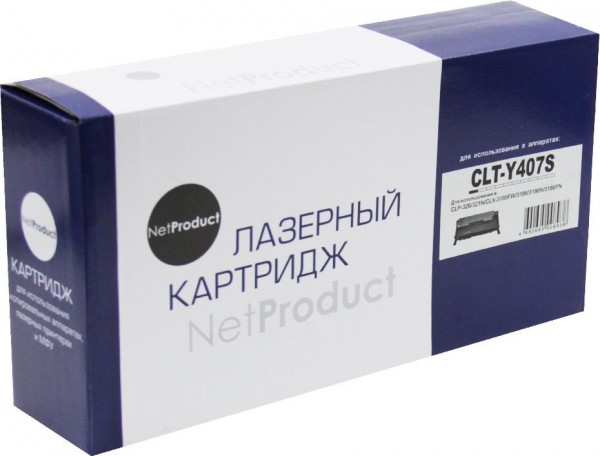 Тонер-картридж NetProduct (N-CLT-Y407S) для Samsung CLP-320/ 320n/ 325/ CLX-3185, Y, 1K