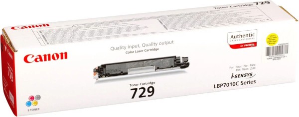 Картридж Canon 729Y 4367B002 оригинальный для принтера Canon i-SENSYS LBP7010C, LBP7018C yellow, (1000 страниц)