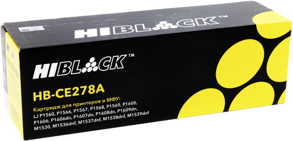 Картридж Hi-Black CE278A (HB-CE278A) для HP LJ Pro P1566/ P1606dn/ M1536dnf, 2,1K